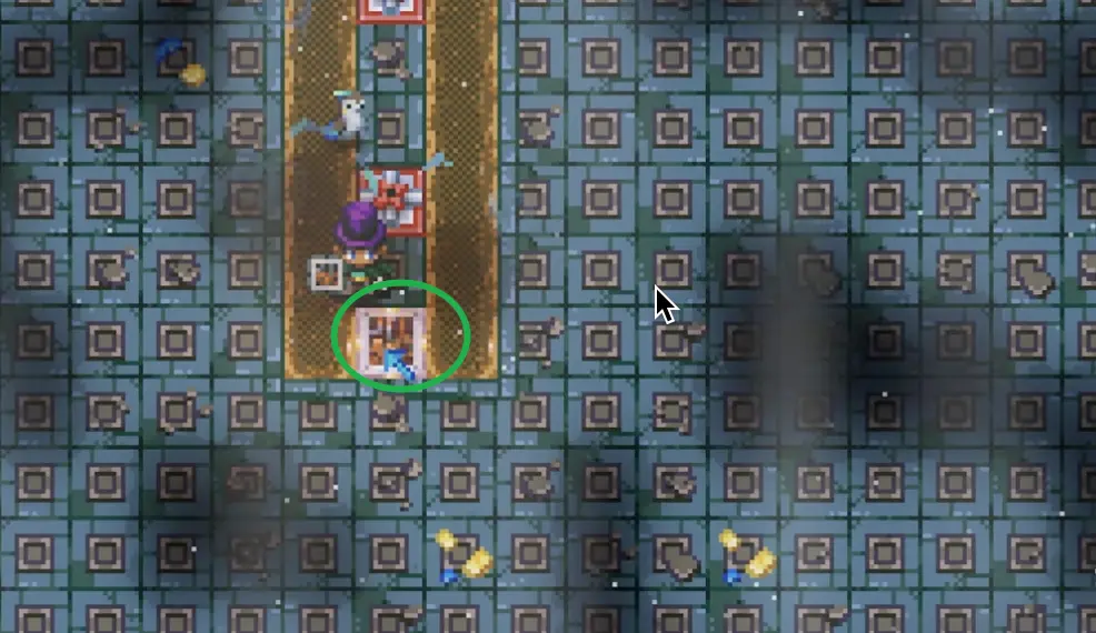 Power and seed extractor placement at the bottom center of the automated golden crop farm